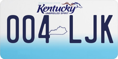 KY license plate 004LJK