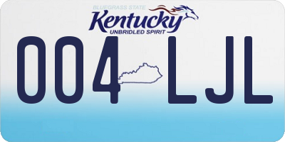 KY license plate 004LJL