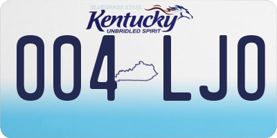 KY license plate 004LJO