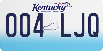 KY license plate 004LJQ