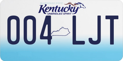 KY license plate 004LJT