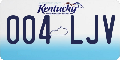 KY license plate 004LJV