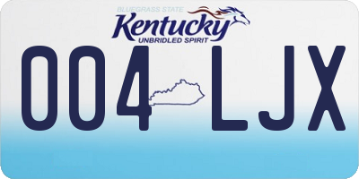 KY license plate 004LJX