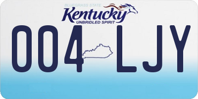 KY license plate 004LJY