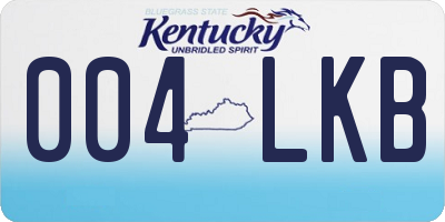 KY license plate 004LKB