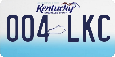 KY license plate 004LKC