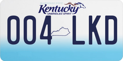 KY license plate 004LKD