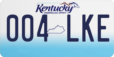 KY license plate 004LKE