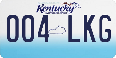KY license plate 004LKG