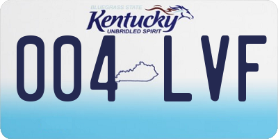 KY license plate 004LVF