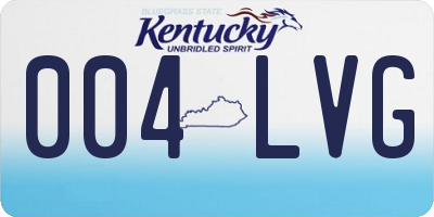 KY license plate 004LVG