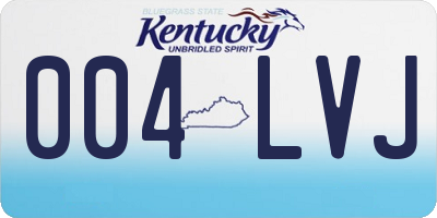 KY license plate 004LVJ