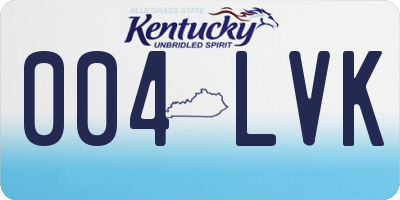 KY license plate 004LVK