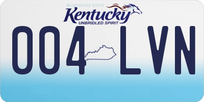 KY license plate 004LVN