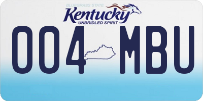KY license plate 004MBU