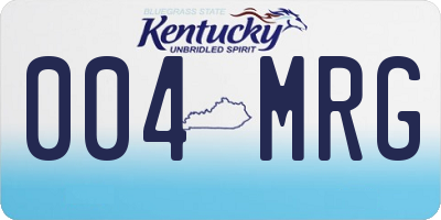 KY license plate 004MRG