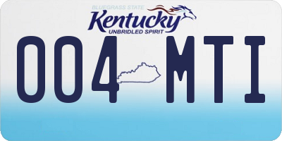KY license plate 004MTI