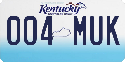 KY license plate 004MUK