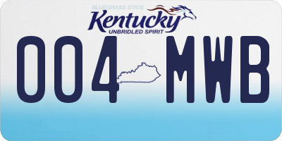 KY license plate 004MWB