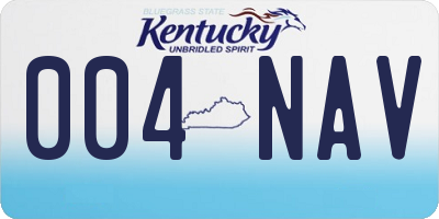 KY license plate 004NAV
