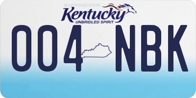 KY license plate 004NBK