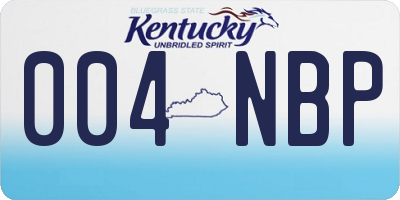 KY license plate 004NBP