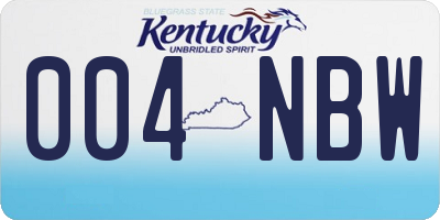 KY license plate 004NBW