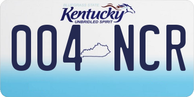 KY license plate 004NCR