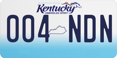 KY license plate 004NDN