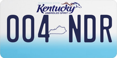 KY license plate 004NDR