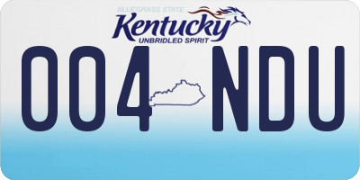 KY license plate 004NDU