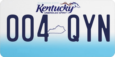 KY license plate 004QYN