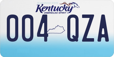 KY license plate 004QZA