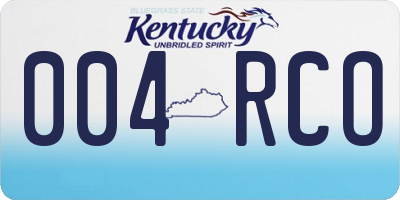 KY license plate 004RCO