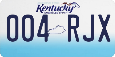 KY license plate 004RJX