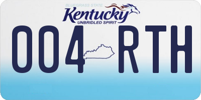 KY license plate 004RTH