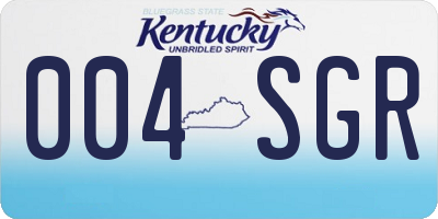 KY license plate 004SGR