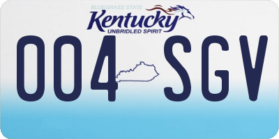 KY license plate 004SGV