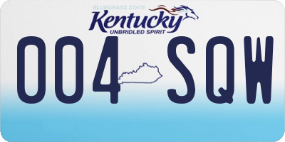 KY license plate 004SQW