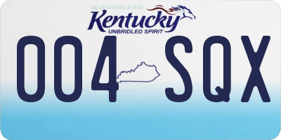 KY license plate 004SQX