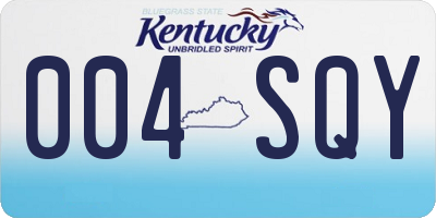 KY license plate 004SQY