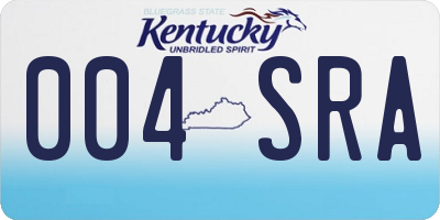KY license plate 004SRA