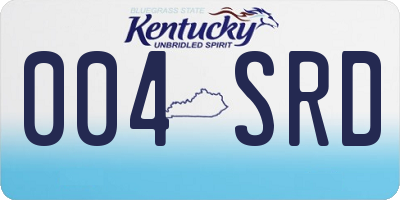 KY license plate 004SRD