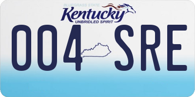 KY license plate 004SRE