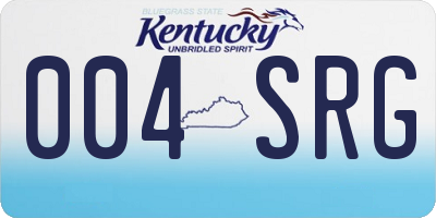 KY license plate 004SRG