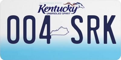 KY license plate 004SRK
