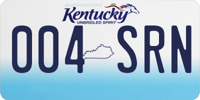 KY license plate 004SRN