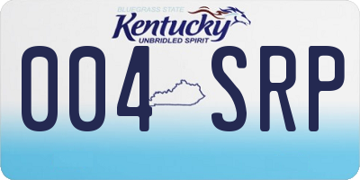 KY license plate 004SRP