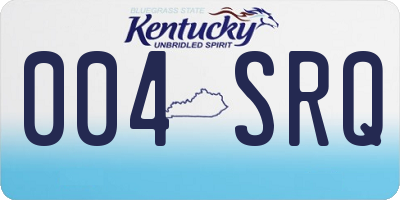 KY license plate 004SRQ