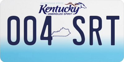 KY license plate 004SRT